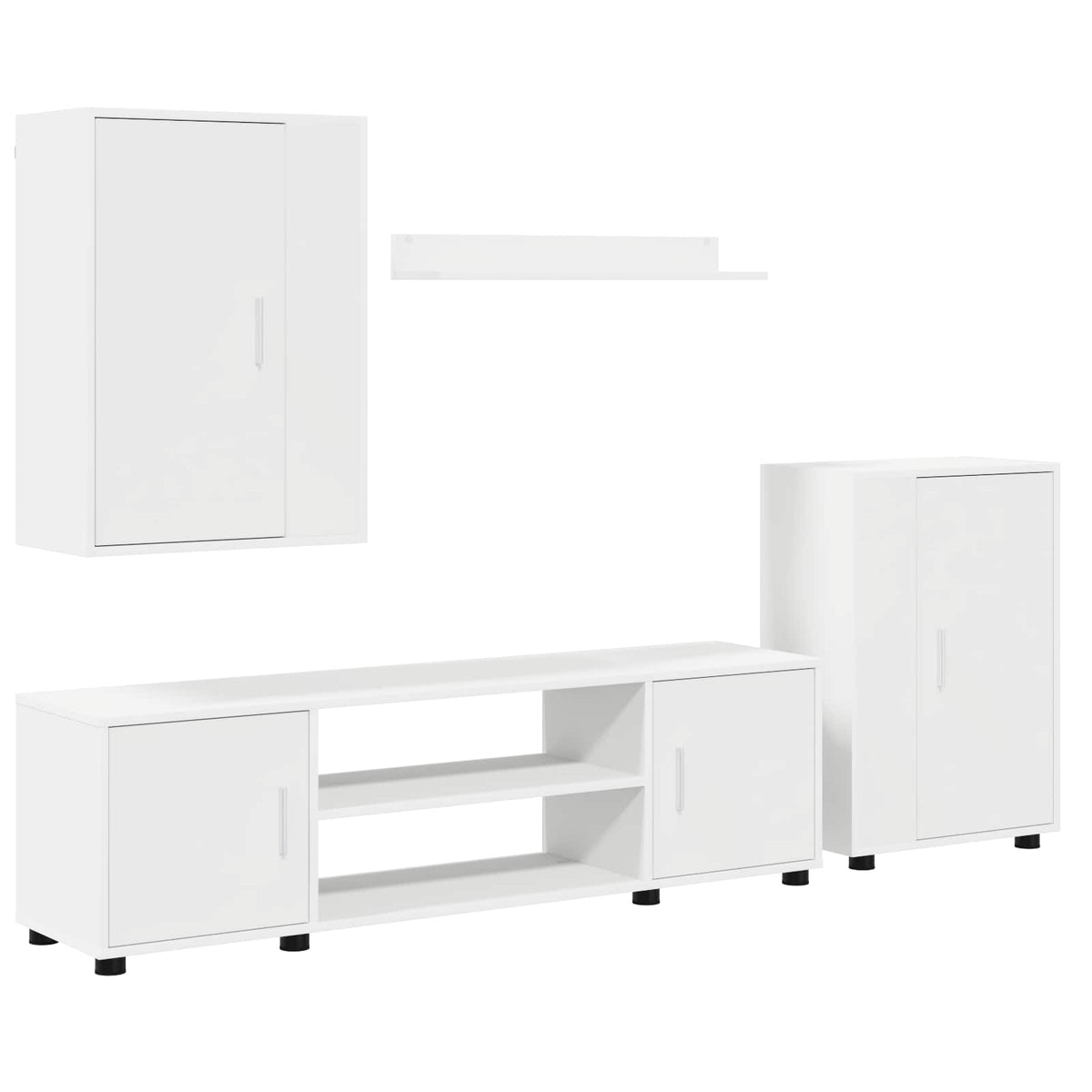 vidaXL 4 Delige TV Kast Set 4 pcs Zwart eiken Bewerkt hout