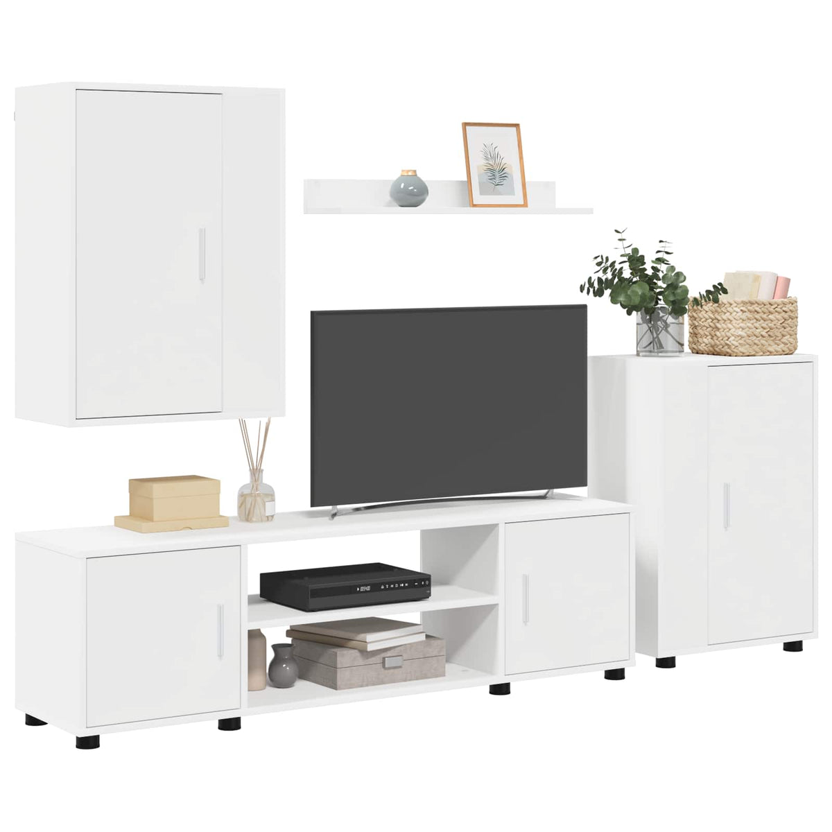 vidaXL 4 Delige TV Kast Set 4 pcs Zwart eiken Bewerkt hout