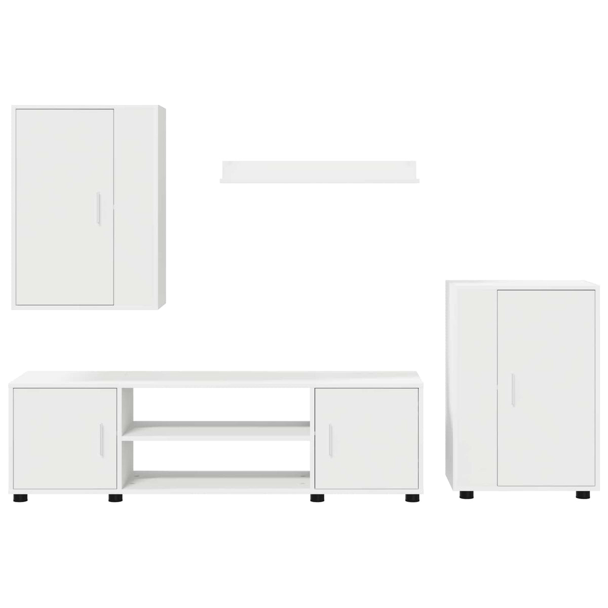 vidaXL 4 Delige TV Kast Set 4 pcs Zwart eiken Bewerkt hout