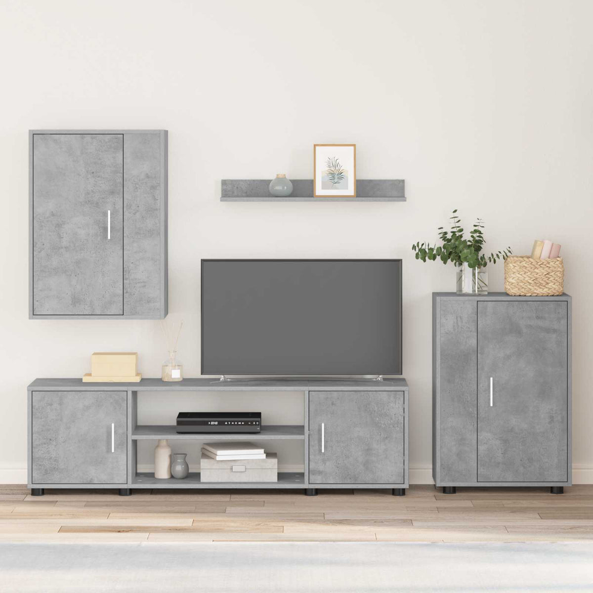 vidaXL 4 Delige TV Kast Set 4 pcs Zwart eiken Bewerkt hout
