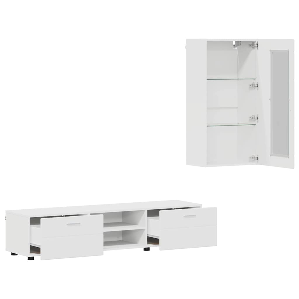 vidaXL TV-kast met lade met plank Wit 100.5 x 39 x 30 cm Bewerkt hout