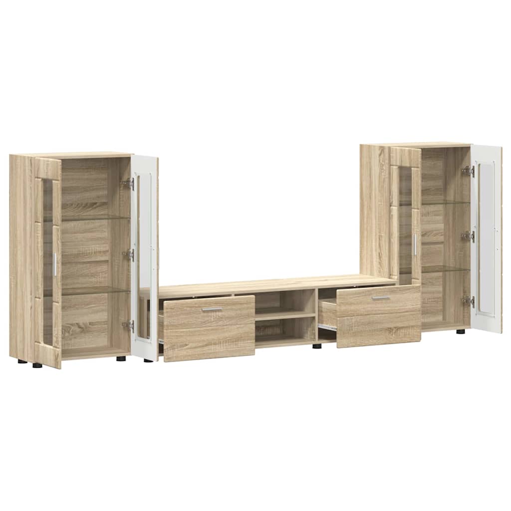 vidaXL TV-kast met lade met plank Wit 100.5 x 39 x 30 cm Bewerkt hout