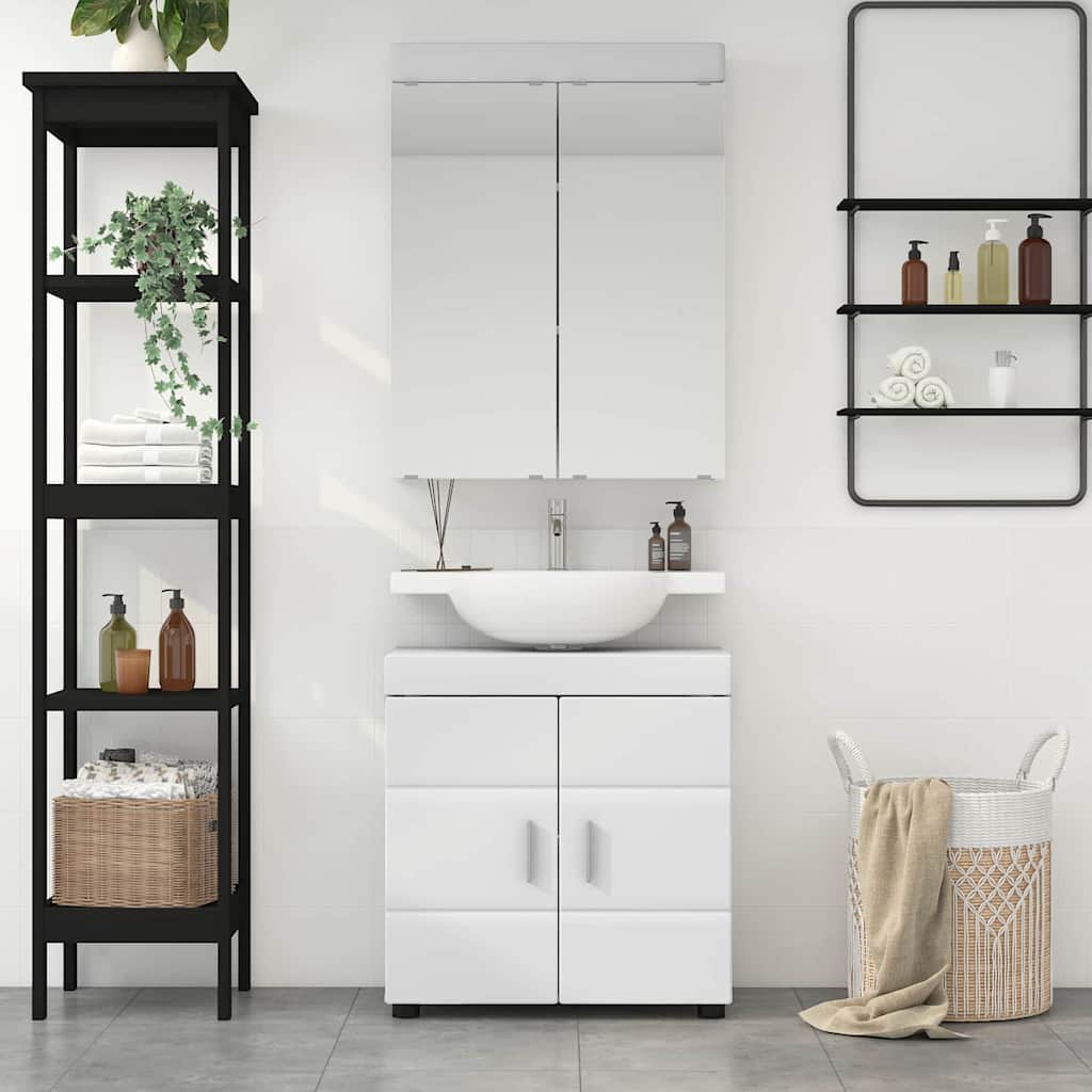 vidaXL Badkamer wastafelkast Wit 60 x 34 x 63 cm Bewerkt hout