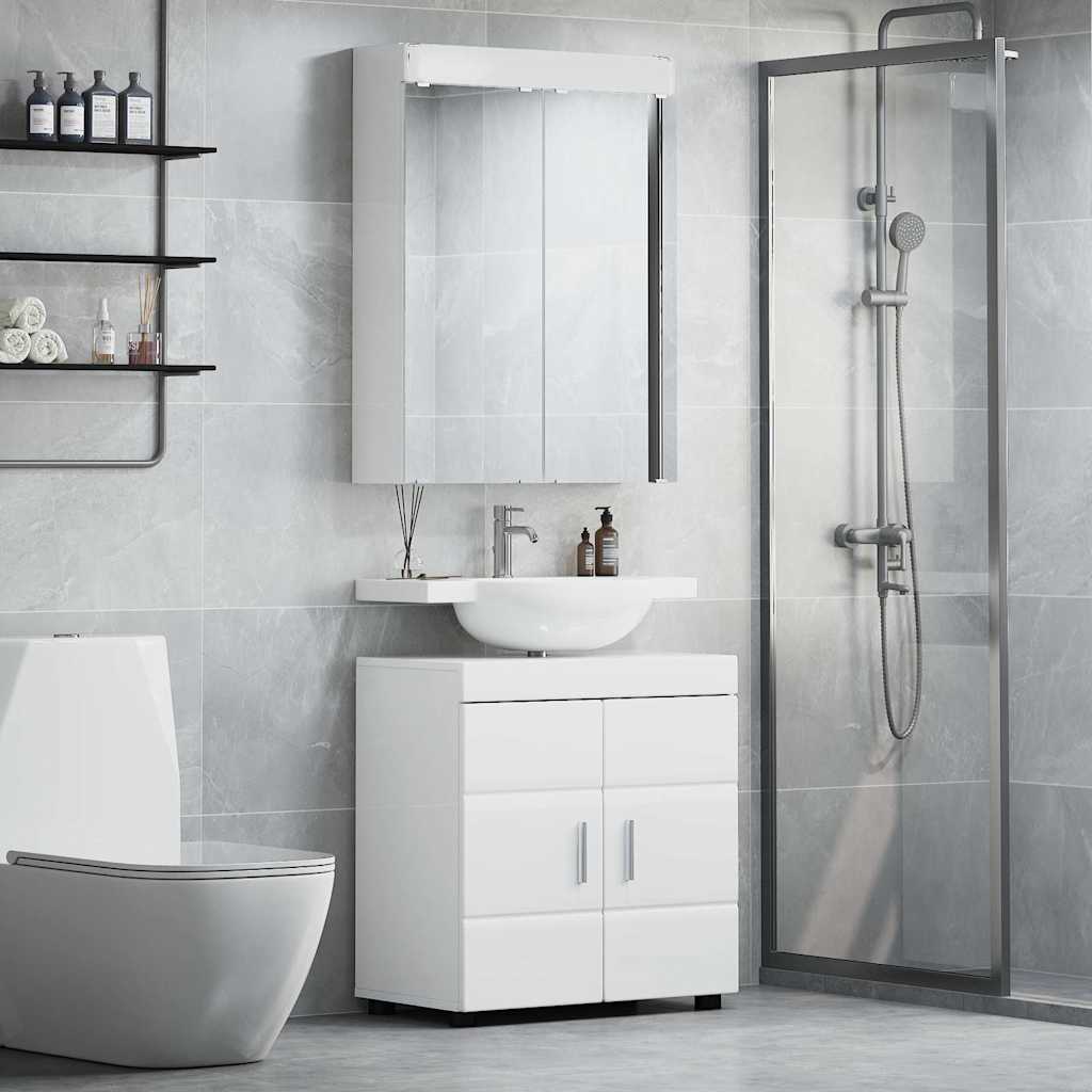 vidaXL Badkamer wastafelkast Wit 60 x 34 x 63 cm Bewerkt hout