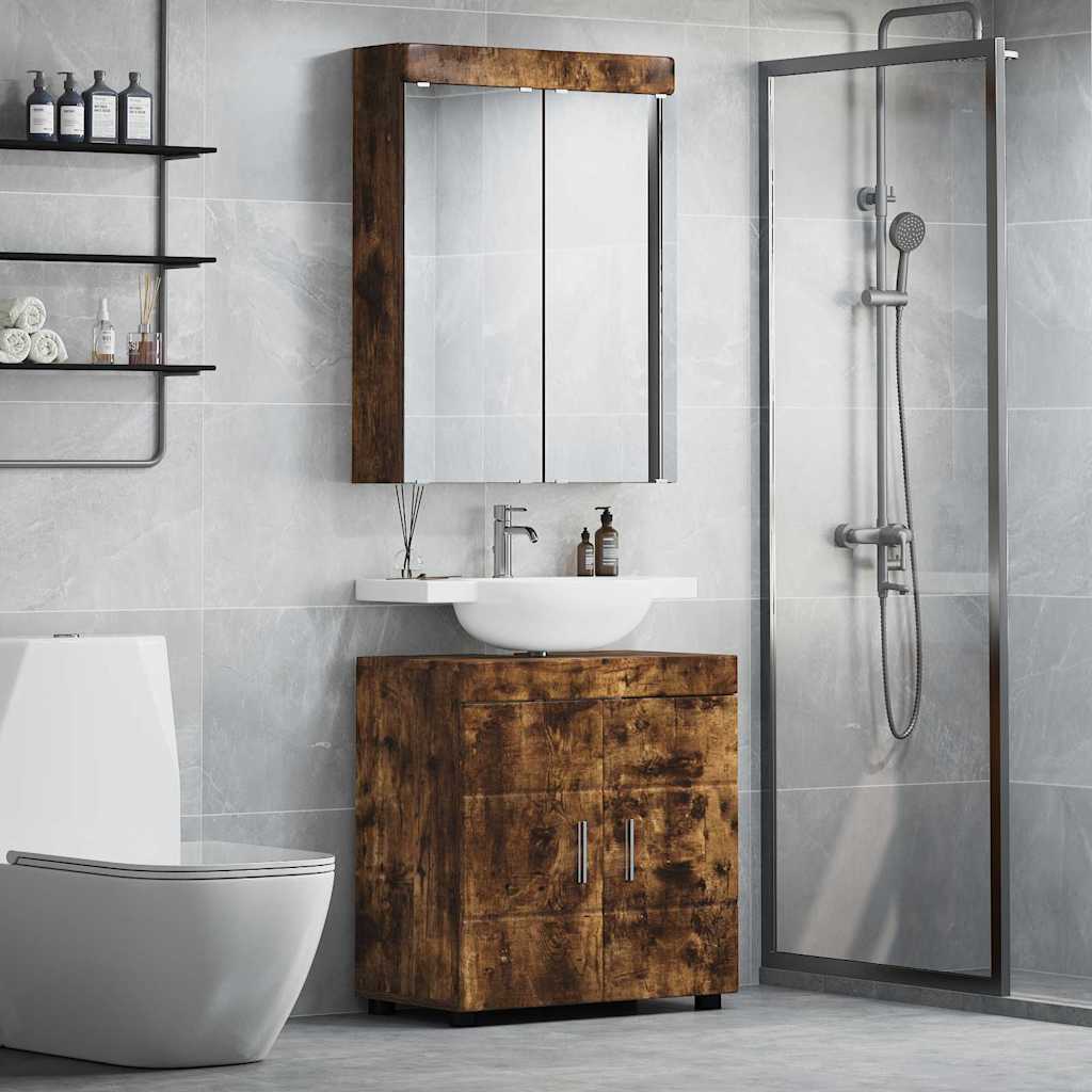 vidaXL Badkamer wastafelkast Wit 60 x 34 x 63 cm Bewerkt hout