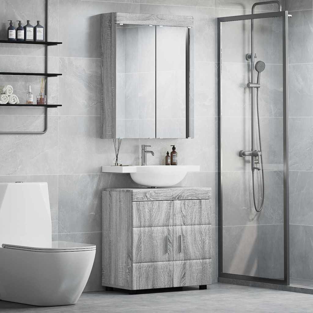 vidaXL Badkamer wastafelkast Wit 60 x 34 x 63 cm Bewerkt hout