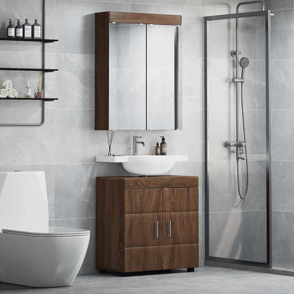 vidaXL Badkamer wastafelkast Wit 60 x 34 x 63 cm Bewerkt hout