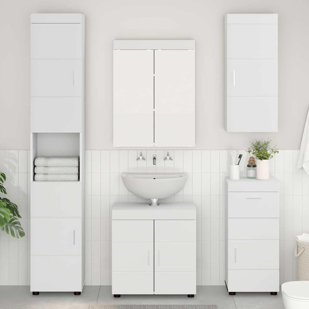 vidaXL Badkamer wastafelkast Wit 60 x 34 x 63 cm Bewerkt hout