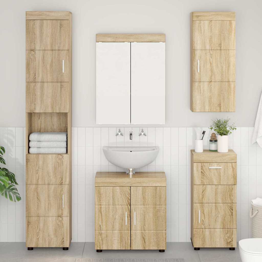 vidaXL Badkamer wastafelkast Wit 60 x 34 x 63 cm Bewerkt hout