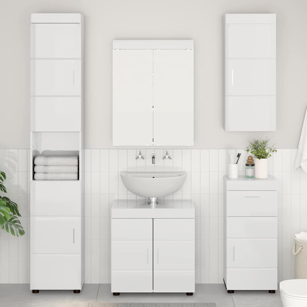 vidaXL Badkamer wastafelkast Wit 60 x 34 x 63 cm Bewerkt hout