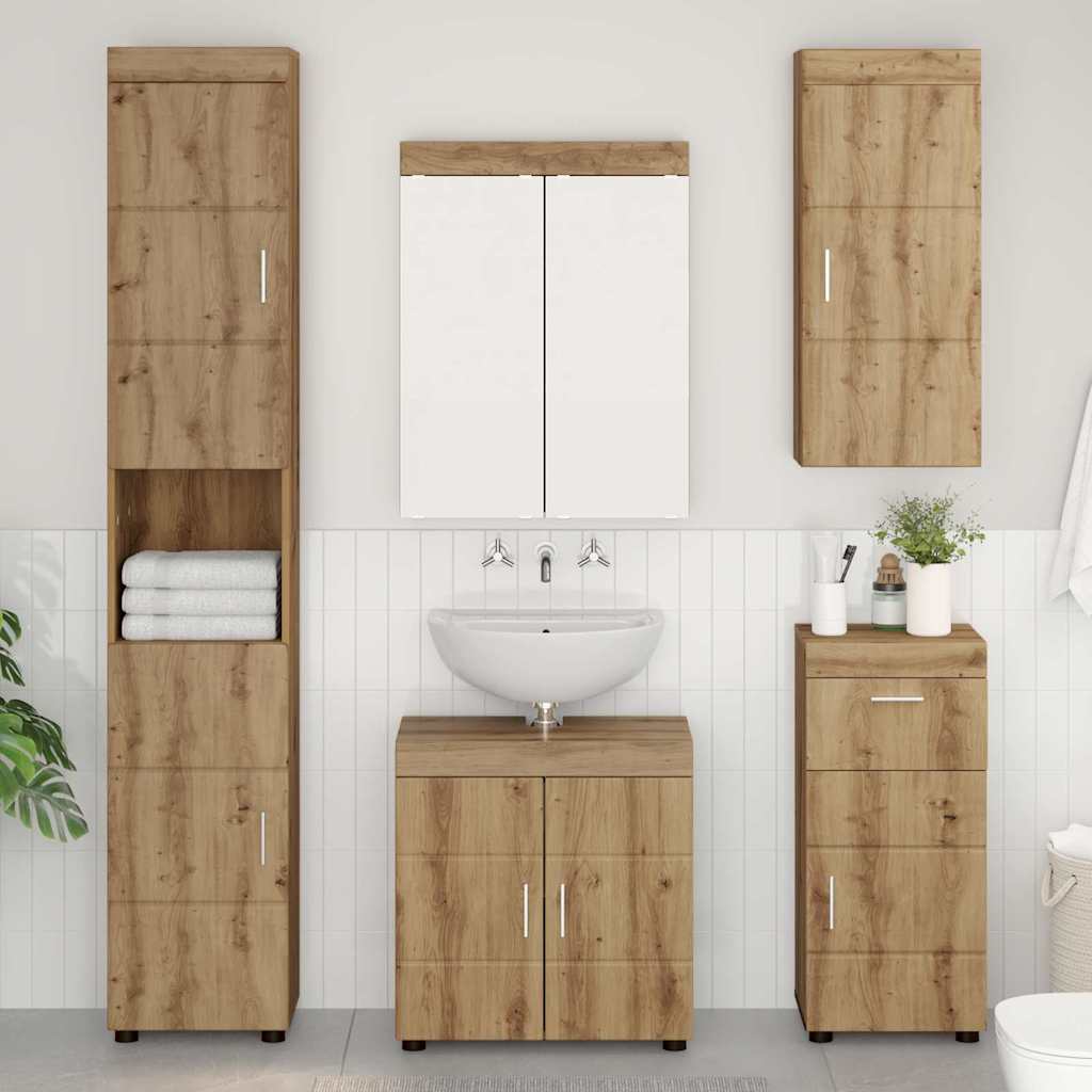vidaXL Badkamer wastafelkast Wit 60 x 34 x 63 cm Bewerkt hout