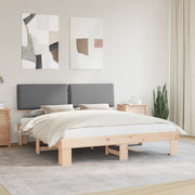 vidaXL Bedframe met Gevoerd Hoofdgedeelte Lichtgrijs 200 x 200 cm
