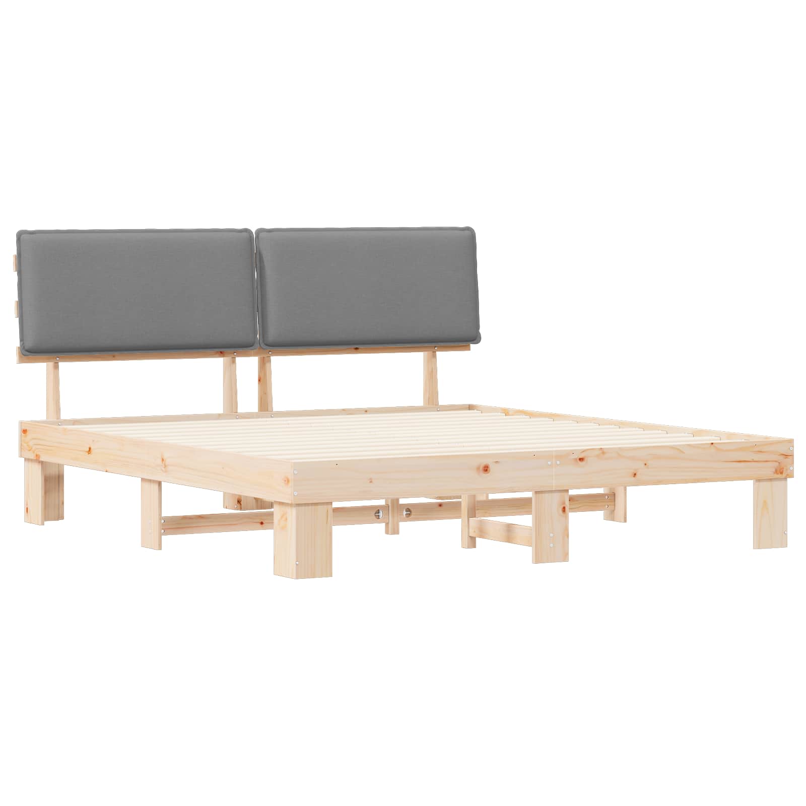 vidaXL Bedframe met Gevoerd Hoofdgedeelte Lichtgrijs 200 x 200 cm