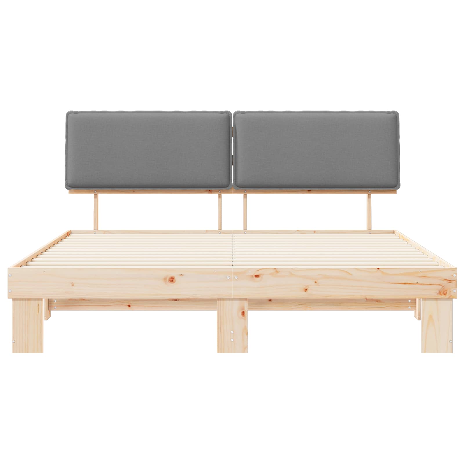 vidaXL Bedframe met Gevoerd Hoofdgedeelte Lichtgrijs 200 x 200 cm