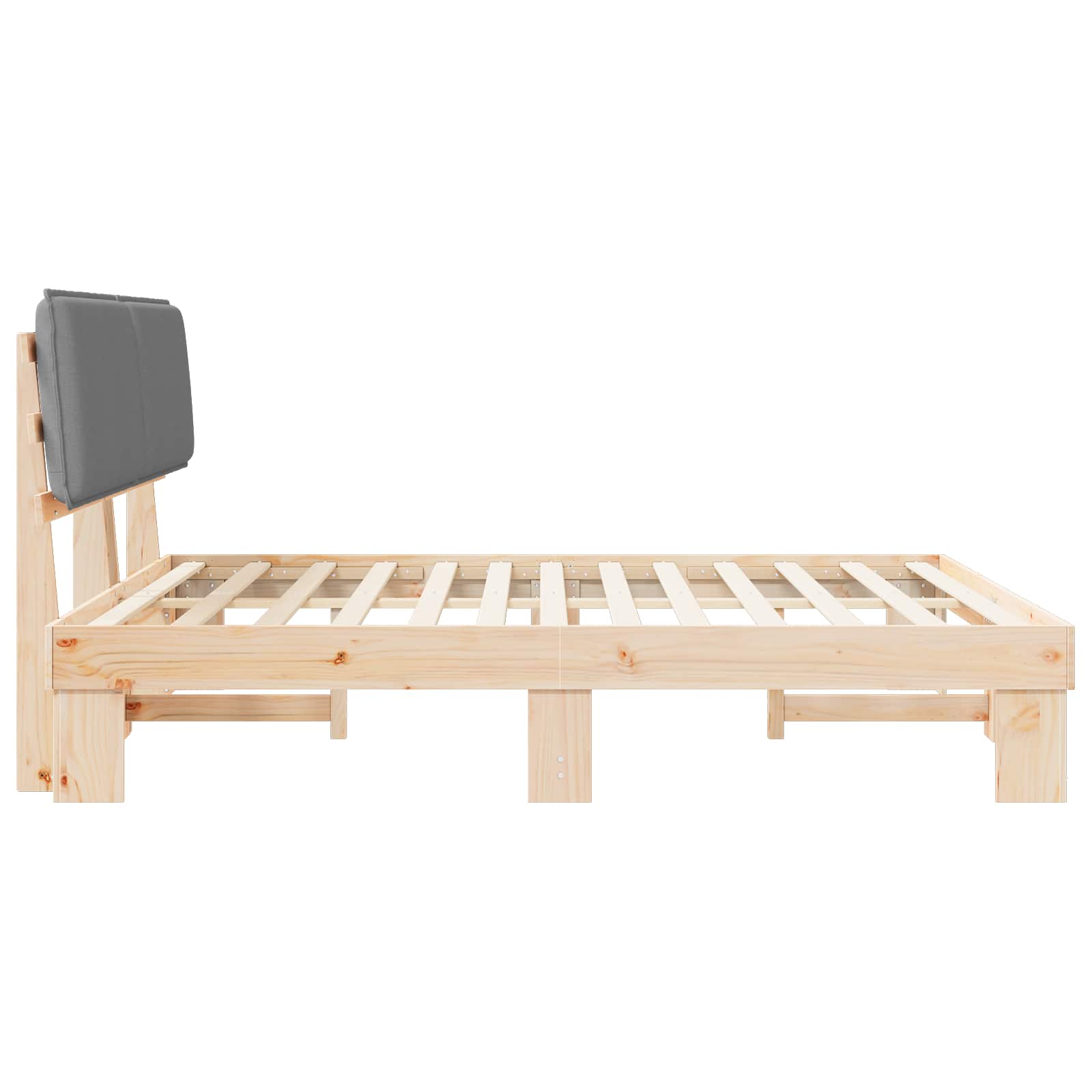 vidaXL Bedframe met Gevoerd Hoofdgedeelte Lichtgrijs 200 x 200 cm