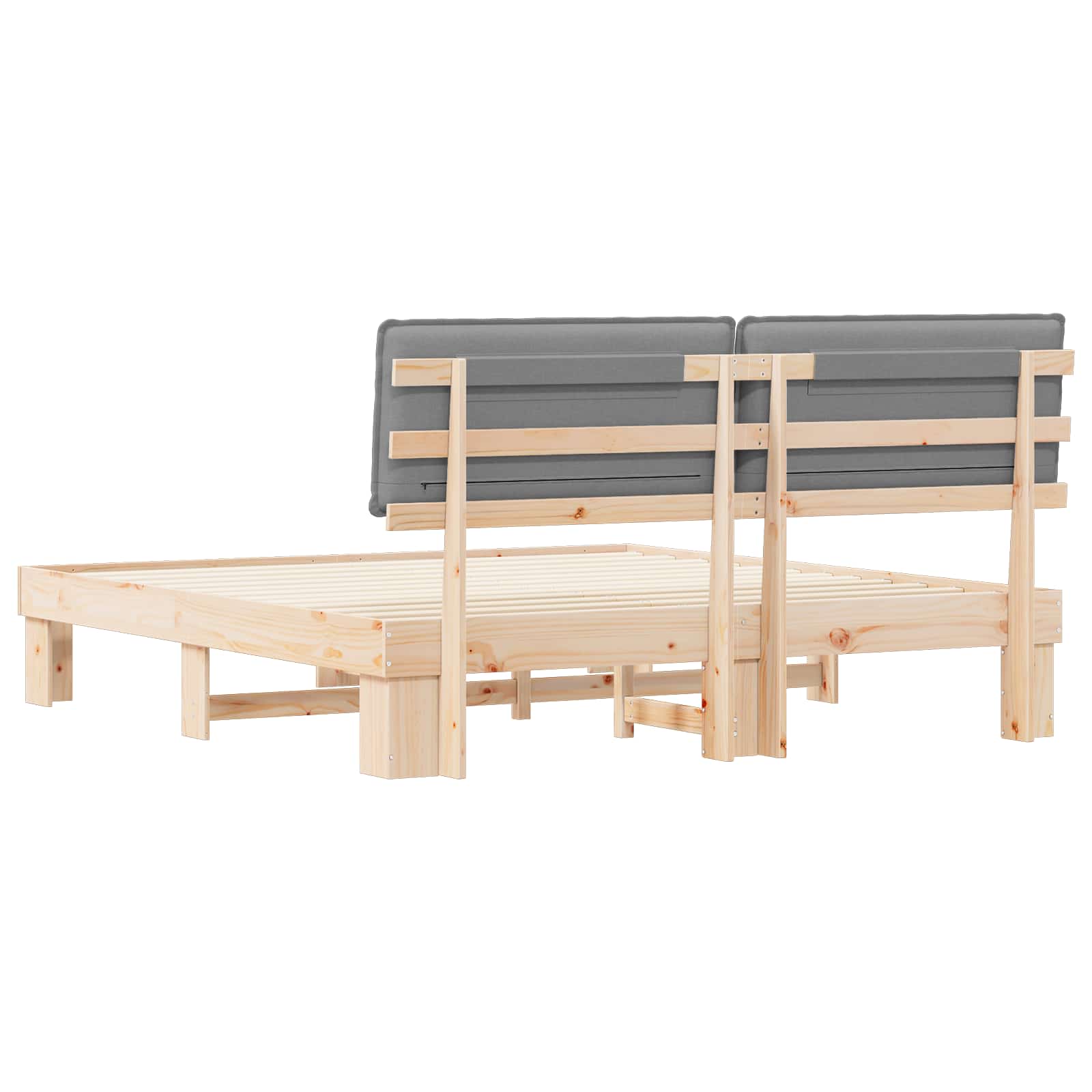 vidaXL Bedframe met Gevoerd Hoofdgedeelte Lichtgrijs 200 x 200 cm