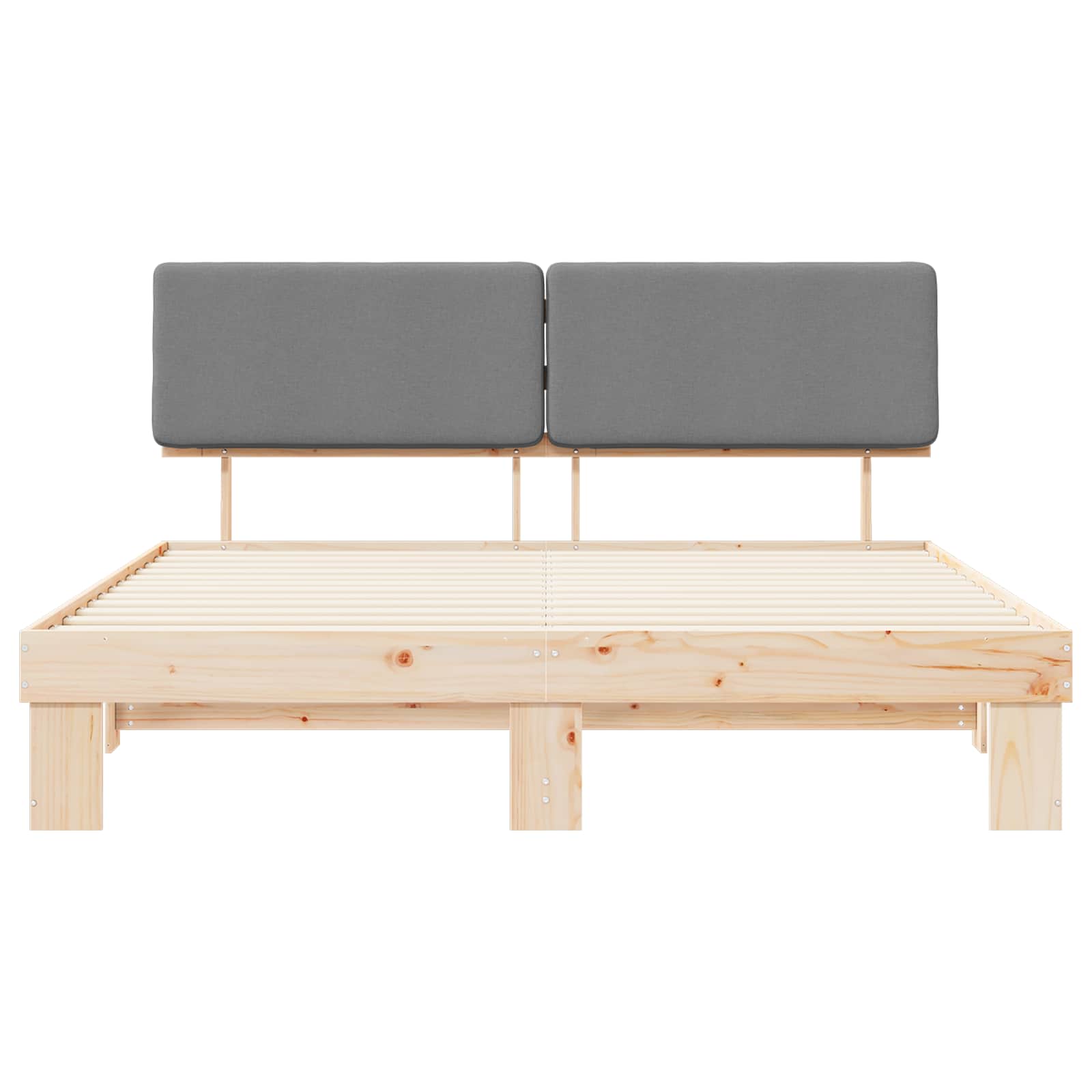 vidaXL Bedframe met Gevoerd Hoofdgedeelte Lichtgrijs 180 x 200 cm