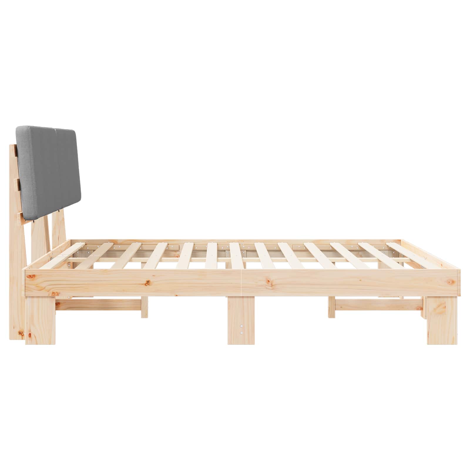 vidaXL Bedframe met Gevoerd Hoofdgedeelte Lichtgrijs 180 x 200 cm