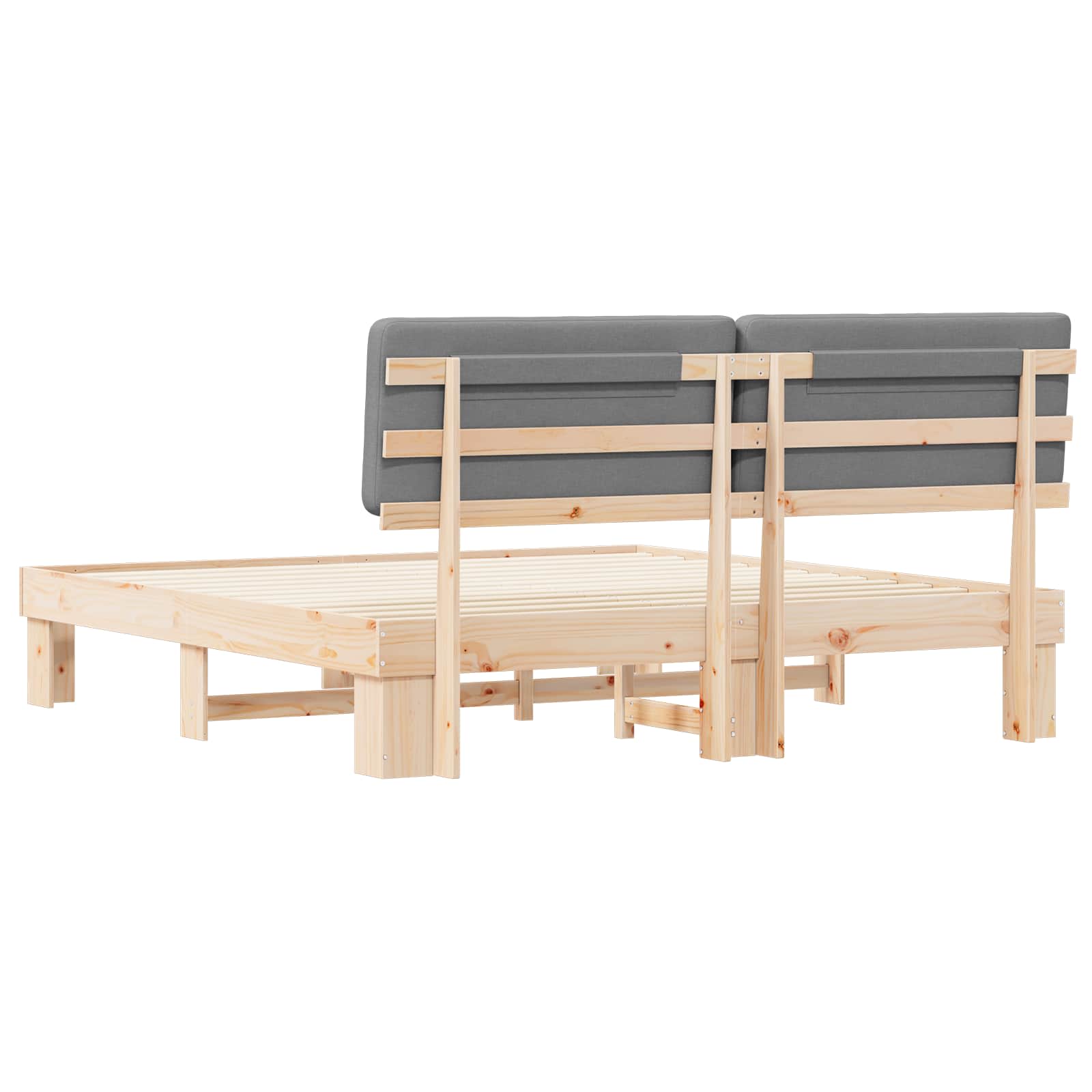 vidaXL Bedframe met Gevoerd Hoofdgedeelte Lichtgrijs 180 x 200 cm