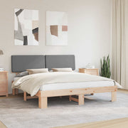 vidaXL Bedframe met Gevoerd Hoofdgedeelte Lichtgrijs 180 x 200 cm