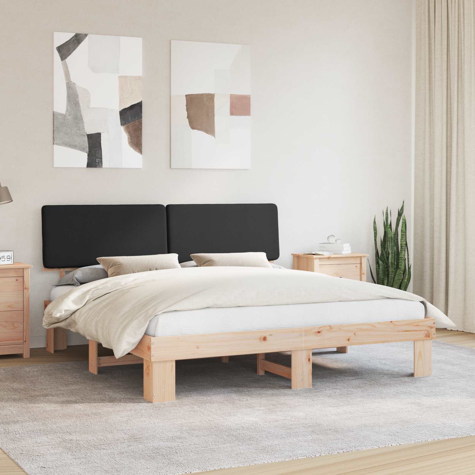 vidaXL Bedframe met Gevoerd Hoofdgedeelte Lichtgrijs 180 x 200 cm