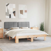 vidaXL Bedframe met Gevoerd Hoofdgedeelte Lichtgrijs 200 x 200 cm