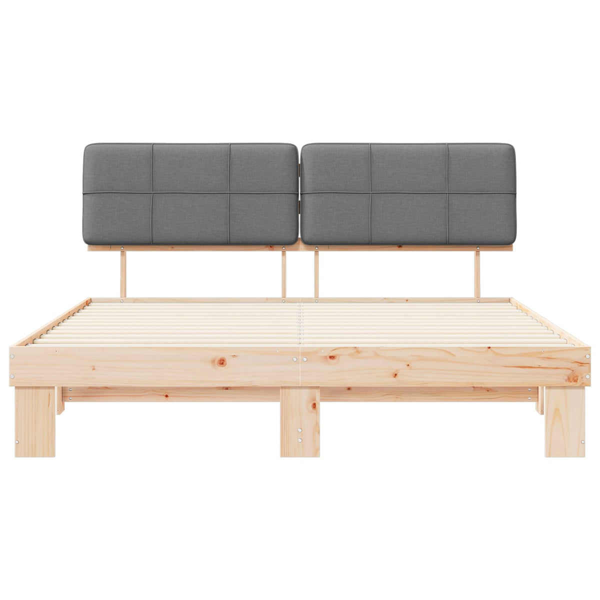 vidaXL Bedframe met Gevoerd Hoofdgedeelte Lichtgrijs 200 x 200 cm