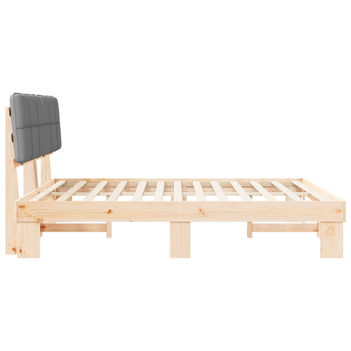 vidaXL Bedframe met Gevoerd Hoofdgedeelte Lichtgrijs 200 x 200 cm