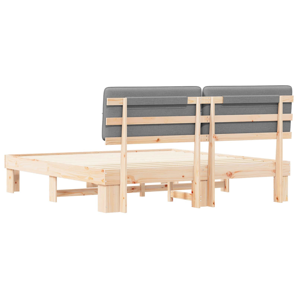 vidaXL Bedframe met Gevoerd Hoofdgedeelte Lichtgrijs 200 x 200 cm
