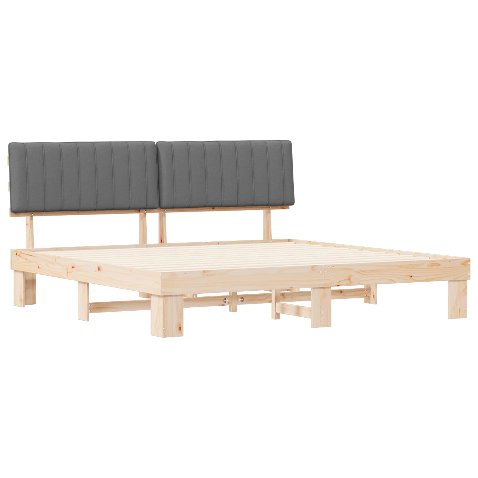 vidaXL Bedframe met Gevoerd Hoofdgedeelte Lichtgrijs 200 x 200 cm