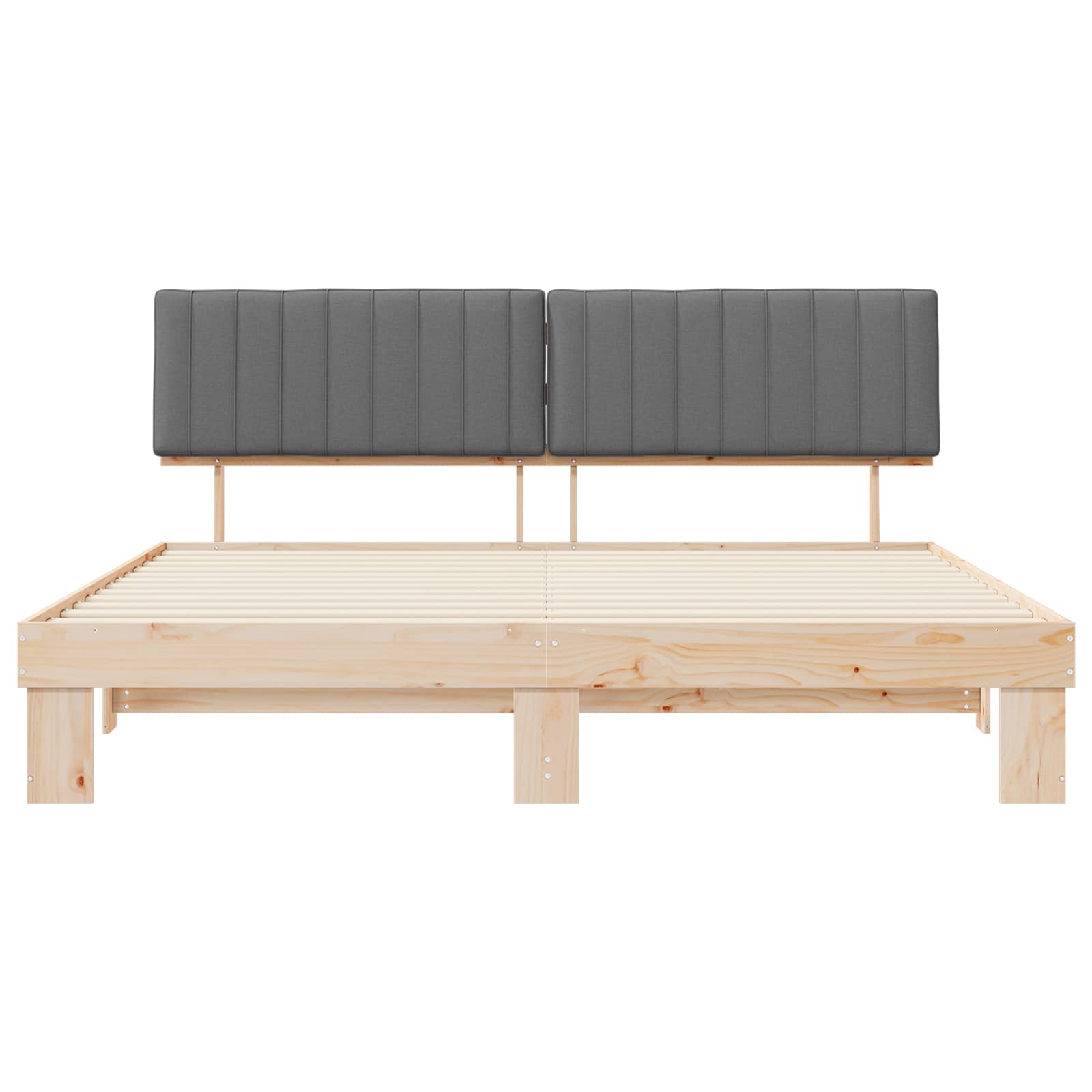 vidaXL Bedframe met Gevoerd Hoofdgedeelte Lichtgrijs 200 x 200 cm
