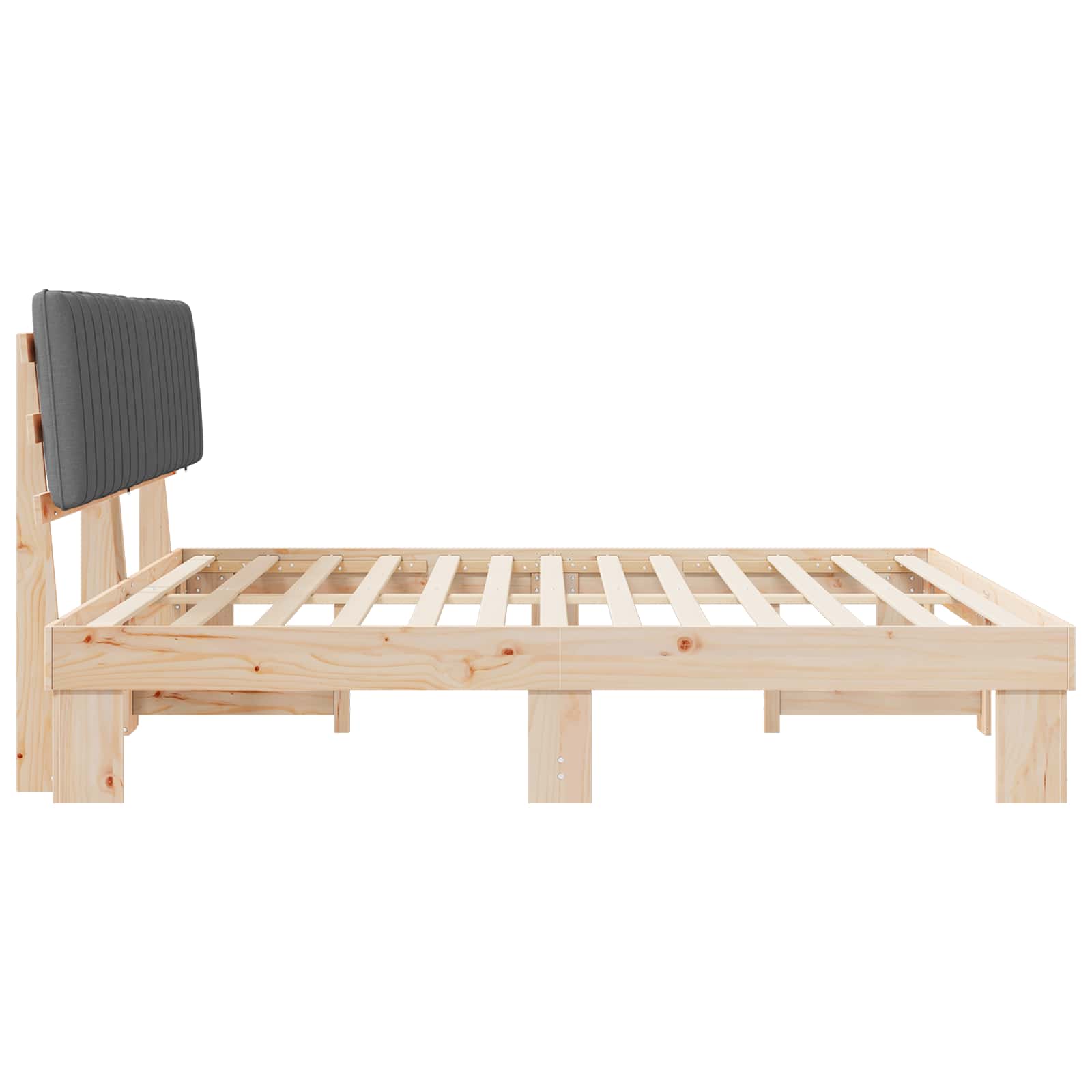 vidaXL Bedframe met Gevoerd Hoofdgedeelte Lichtgrijs 200 x 200 cm