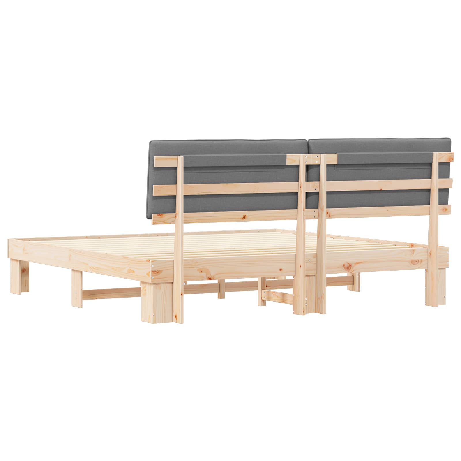 vidaXL Bedframe met Gevoerd Hoofdgedeelte Lichtgrijs 200 x 200 cm