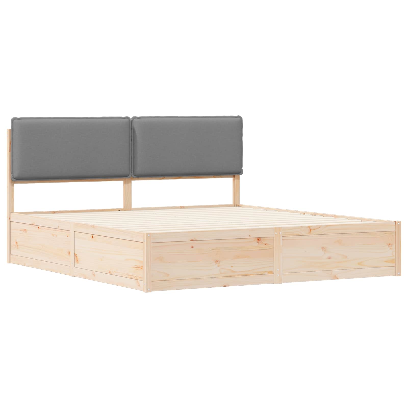 vidaXL Bedframe met Gevoerd Hoofdgedeelte Lichtgrijs 200 x 200 cm