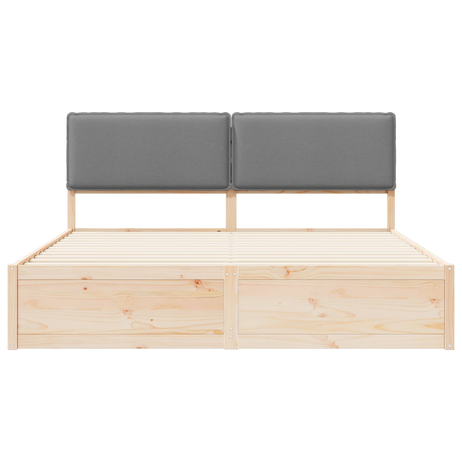 vidaXL Bedframe met Gevoerd Hoofdgedeelte Lichtgrijs 200 x 200 cm
