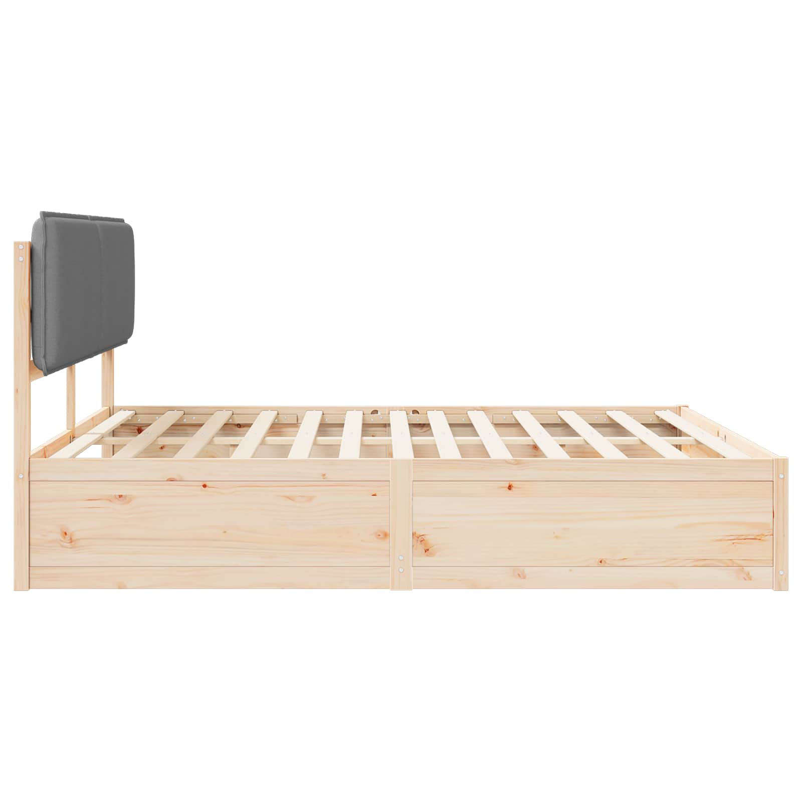 vidaXL Bedframe met Gevoerd Hoofdgedeelte Lichtgrijs 200 x 200 cm