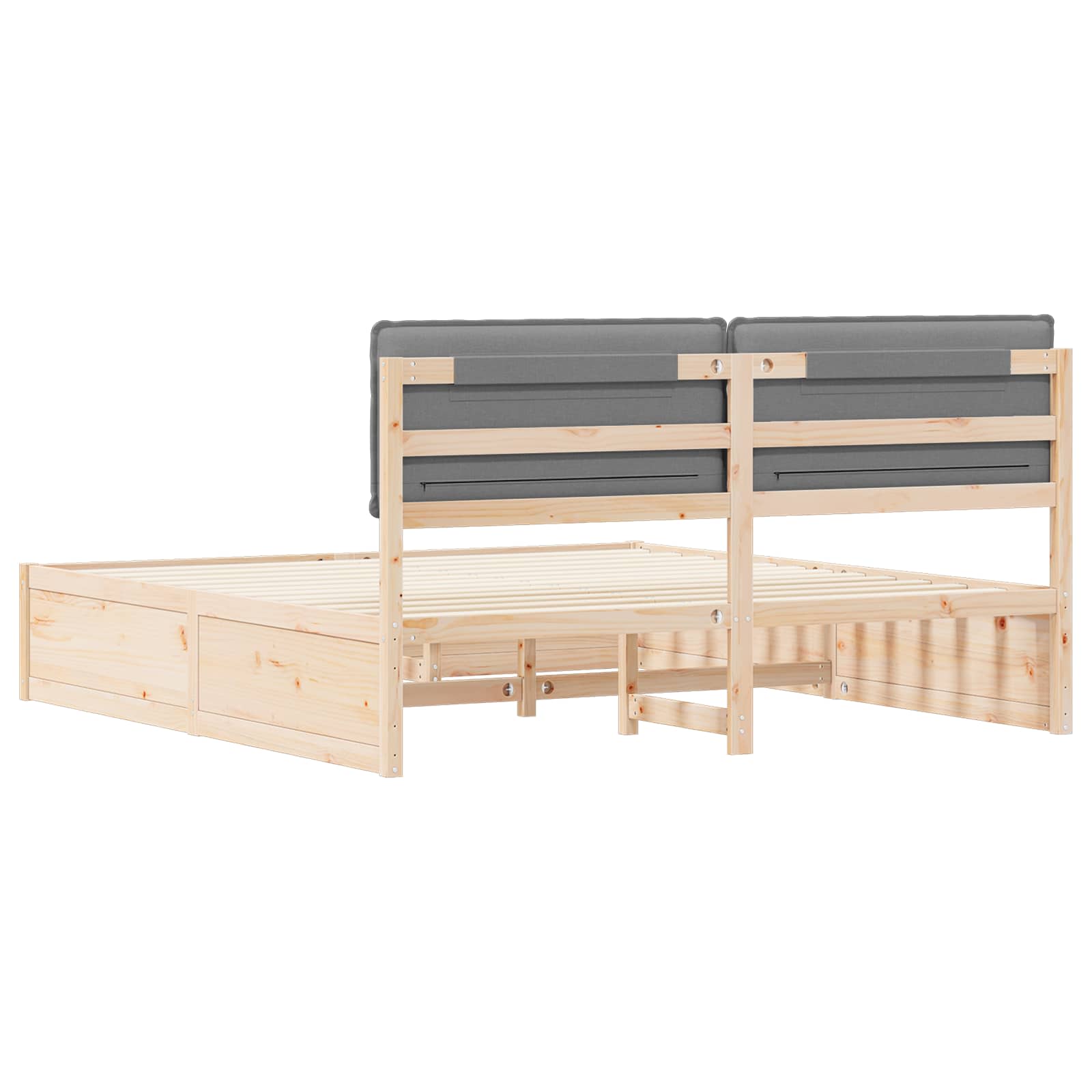 vidaXL Bedframe met Gevoerd Hoofdgedeelte Lichtgrijs 200 x 200 cm