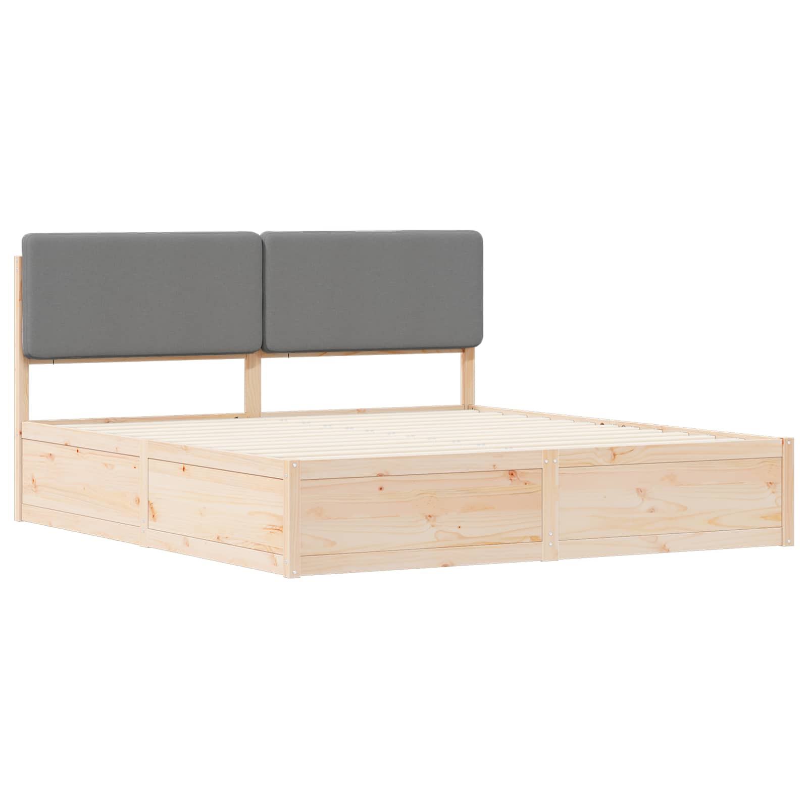 vidaXL Bedframe met Gevoerd Hoofdgedeelte Lichtgrijs 200 x 200 cm