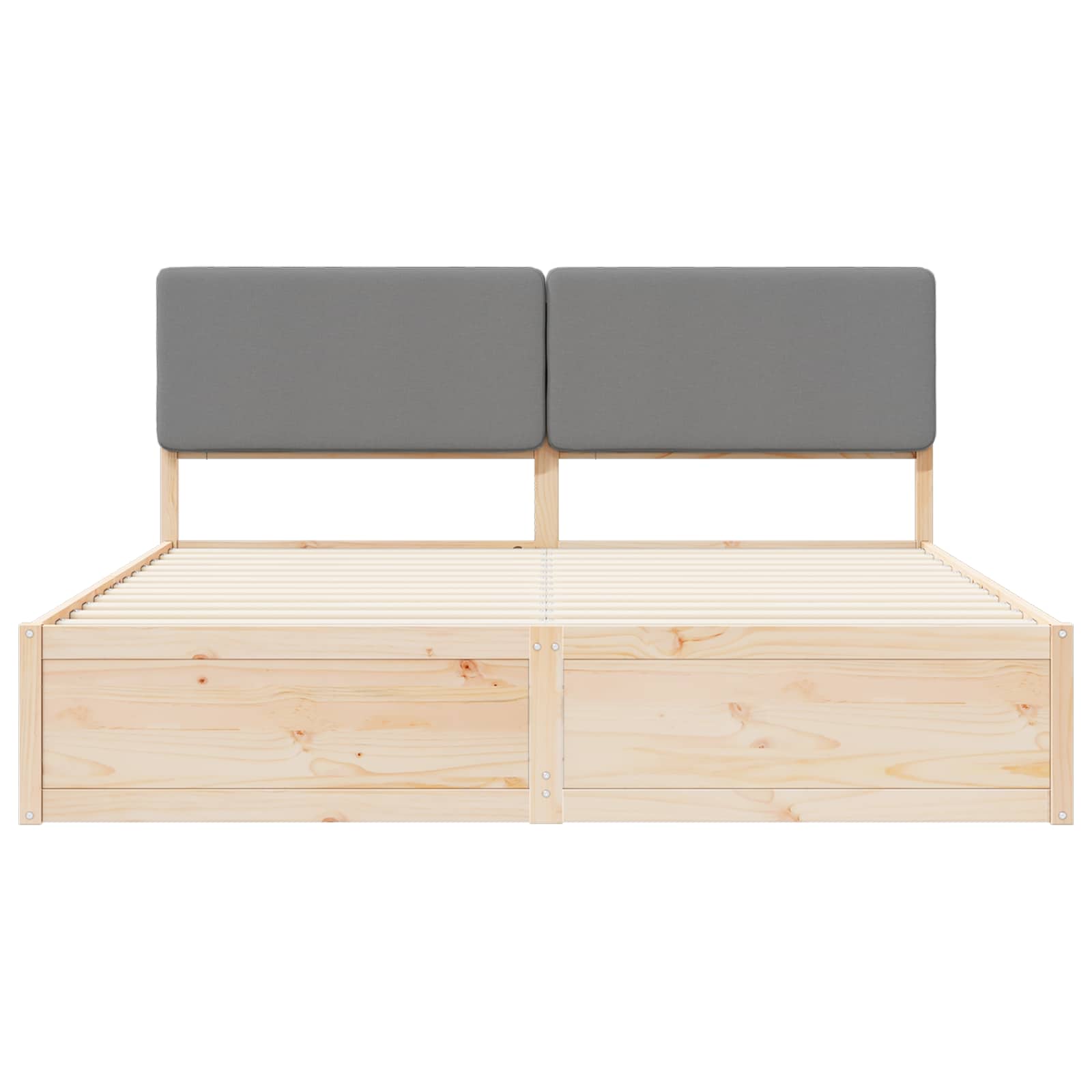 vidaXL Bedframe met Gevoerd Hoofdgedeelte Lichtgrijs 200 x 200 cm