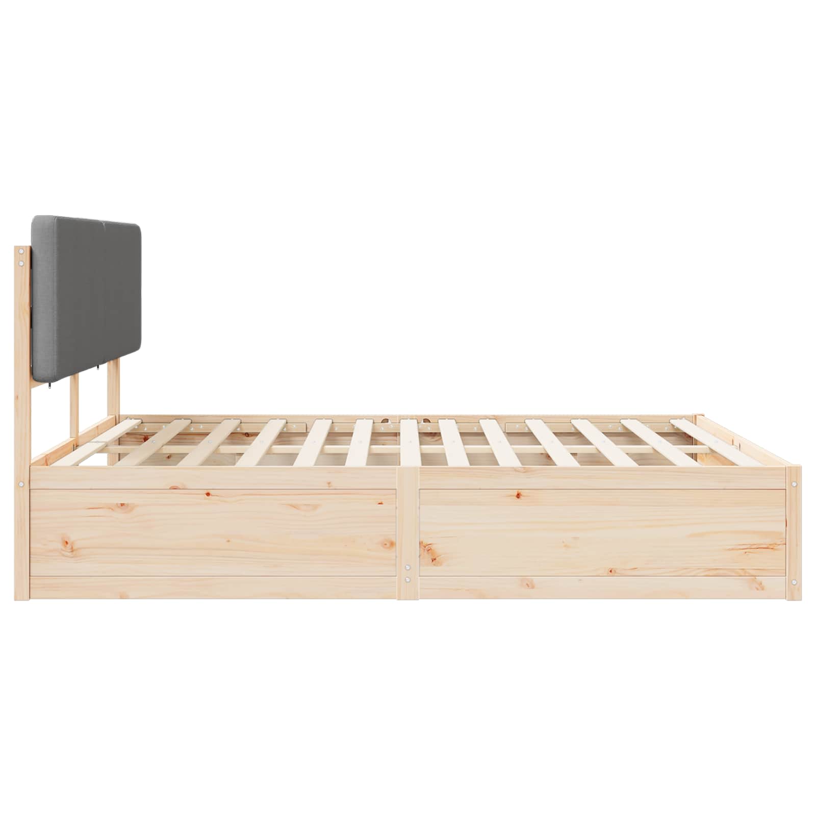 vidaXL Bedframe met Gevoerd Hoofdgedeelte Lichtgrijs 200 x 200 cm