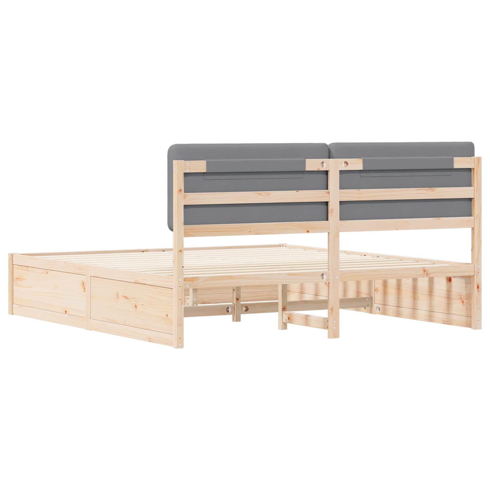 vidaXL Bedframe met Gevoerd Hoofdgedeelte Lichtgrijs 200 x 200 cm
