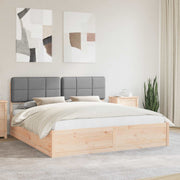 vidaXL Bedframe met Gevoerd Hoofdgedeelte Lichtgrijs 200 x 200 cm