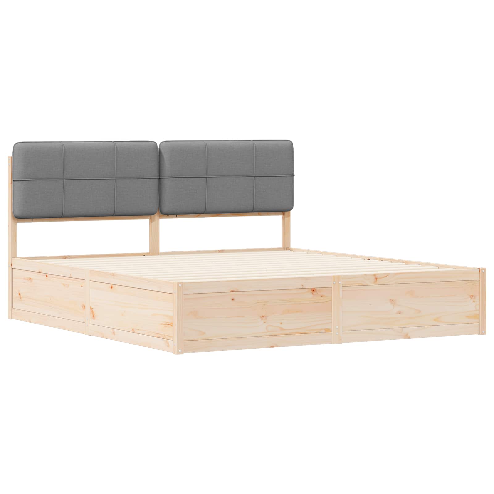 vidaXL Bedframe met Gevoerd Hoofdgedeelte Lichtgrijs 200 x 200 cm
