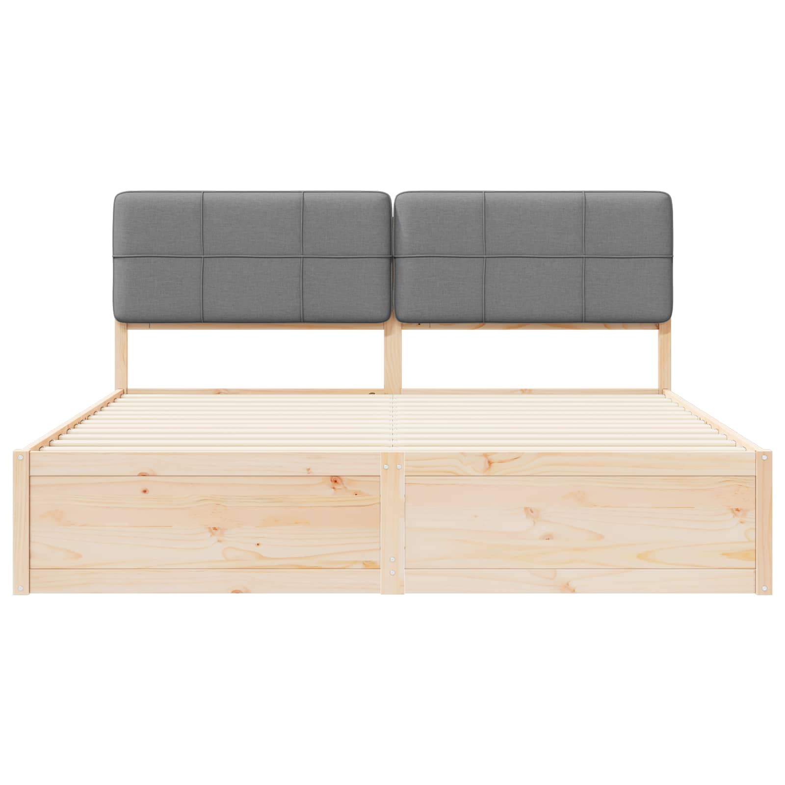 vidaXL Bedframe met Gevoerd Hoofdgedeelte Lichtgrijs 200 x 200 cm