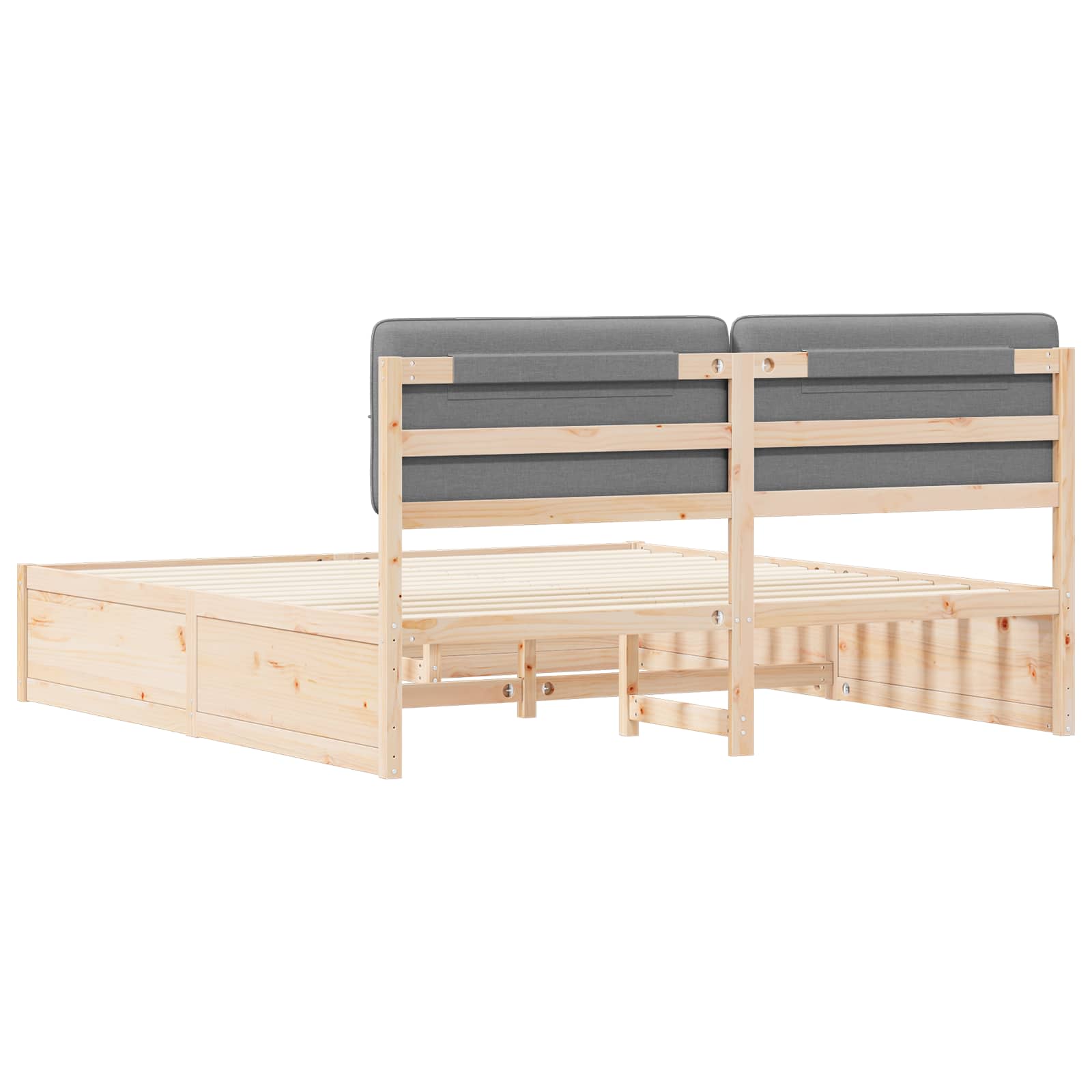 vidaXL Bedframe met Gevoerd Hoofdgedeelte Lichtgrijs 200 x 200 cm