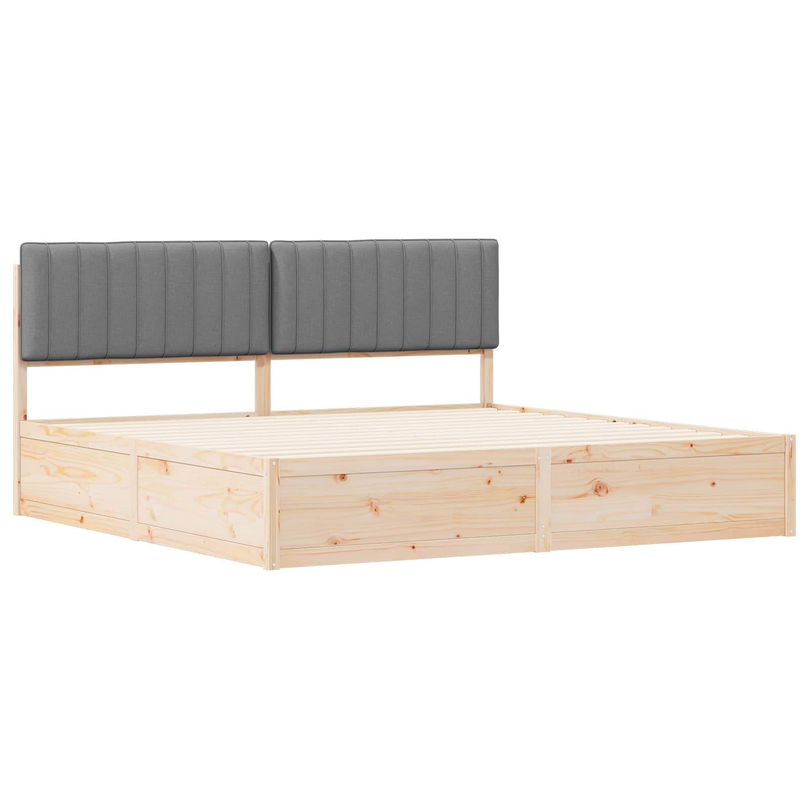 vidaXL Bedframe met Gevoerd Hoofdgedeelte Lichtgrijs 200 x 200 cm