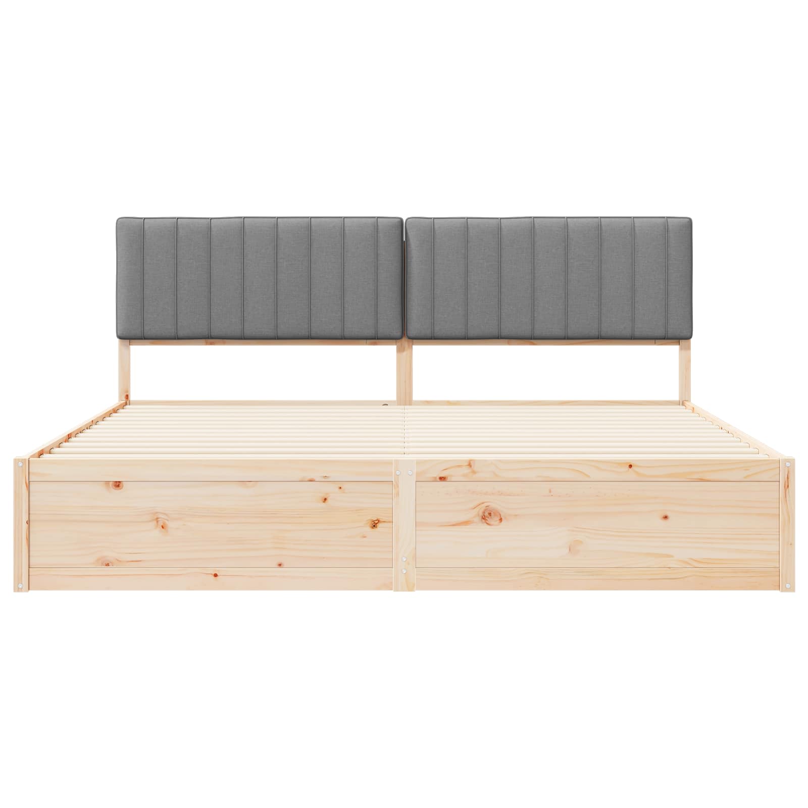 vidaXL Bedframe met Gevoerd Hoofdgedeelte Lichtgrijs 200 x 200 cm