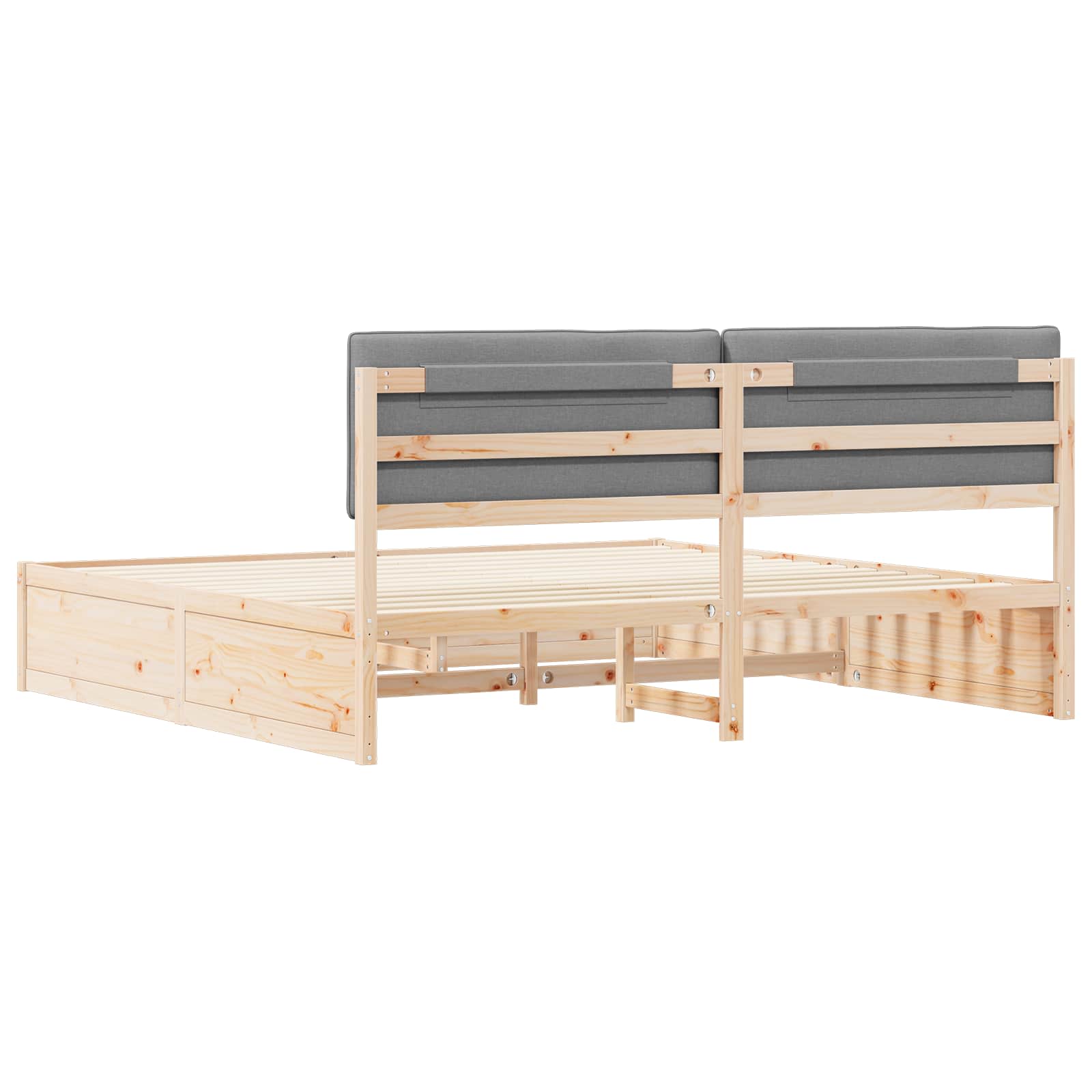 vidaXL Bedframe met Gevoerd Hoofdgedeelte Lichtgrijs 200 x 200 cm
