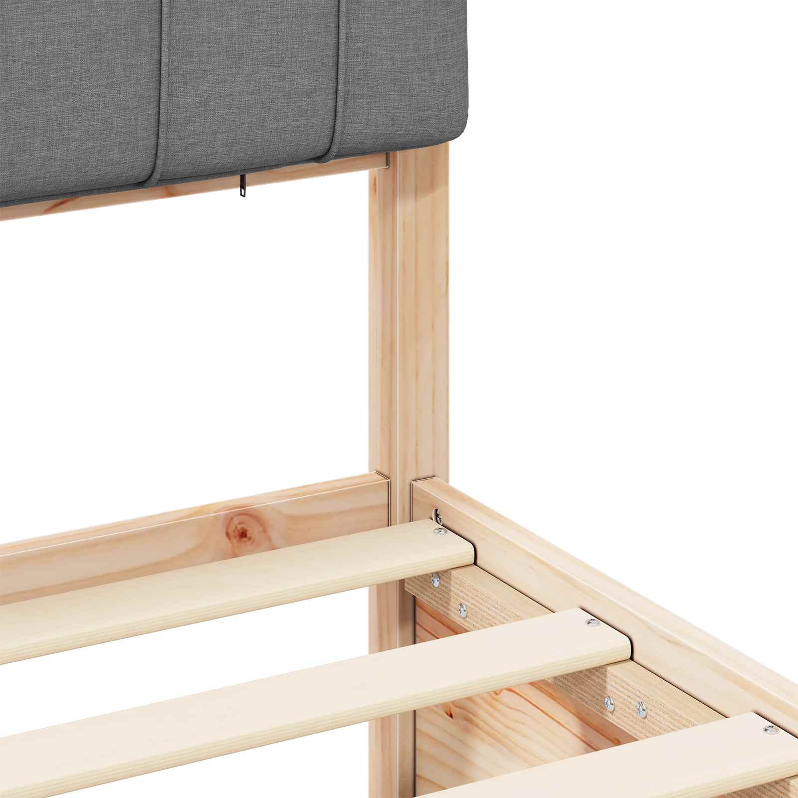 vidaXL Bedframe met Gevoerd Hoofdgedeelte Lichtgrijs 200 x 200 cm