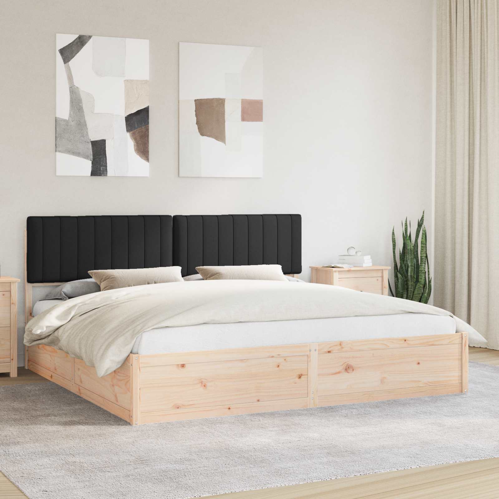 vidaXL Bedframe met Gevoerd Hoofdgedeelte Lichtgrijs 200 x 200 cm